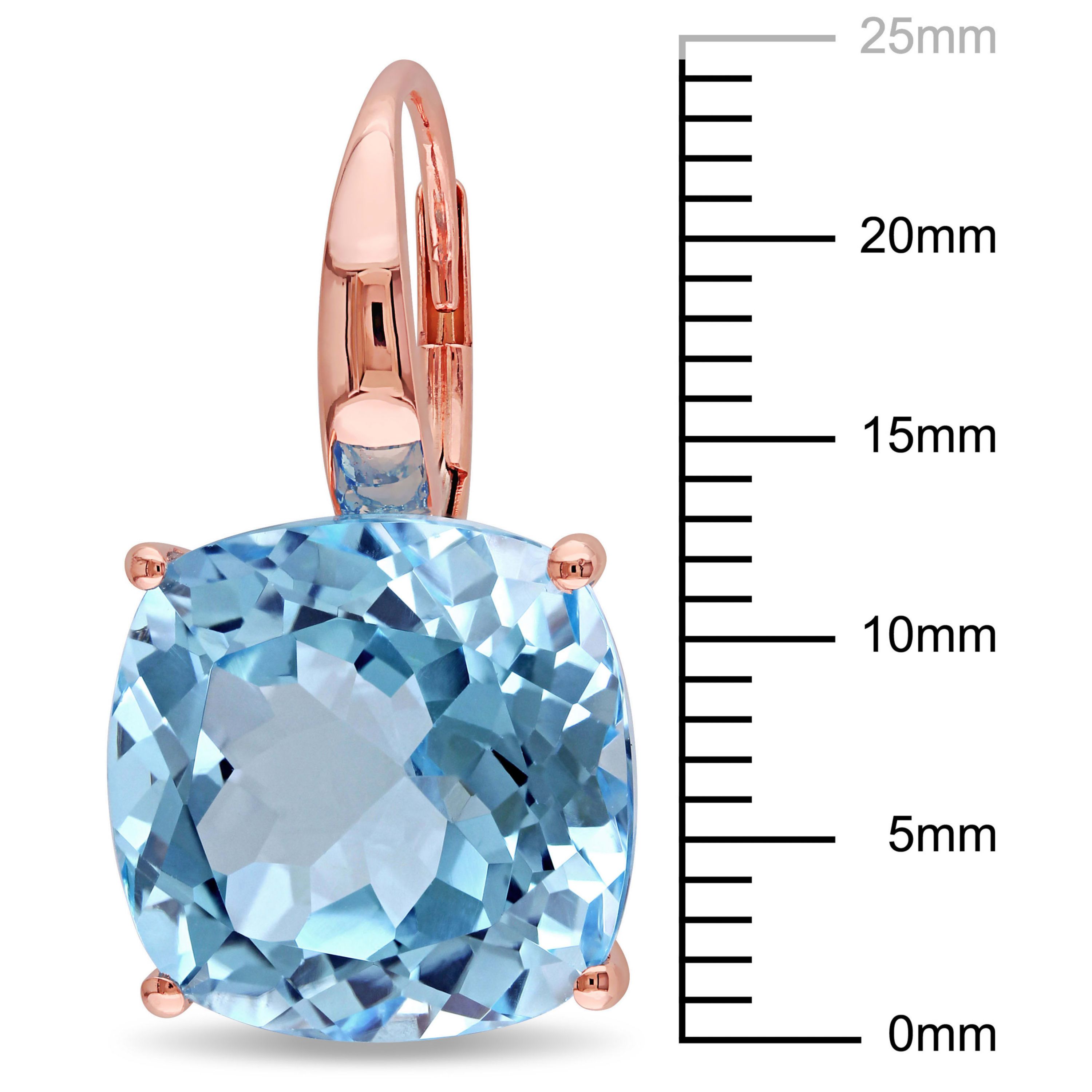 Sky Blue Topaz Dangle Earrings in 14K Rose Gold