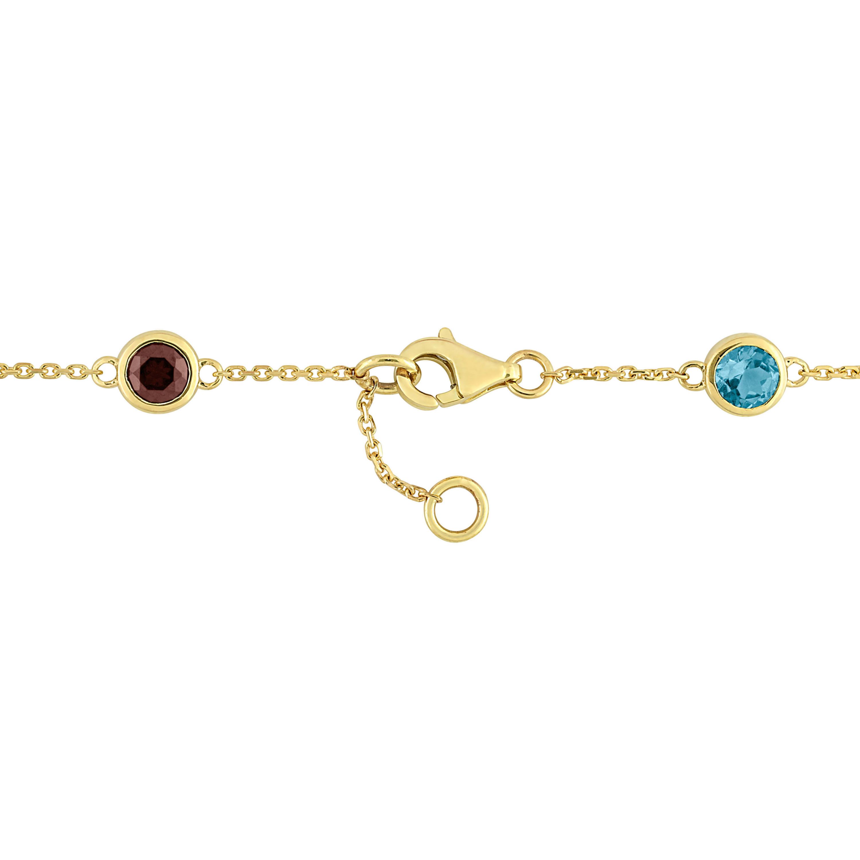Multi-Gemstones by the Yard Bracelet in 14K Yellow Gold