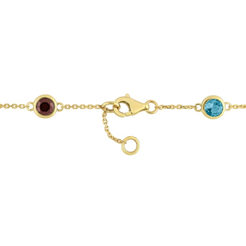 Multi-Gemstones by the Yard Bracelet in 14K Yellow Gold
