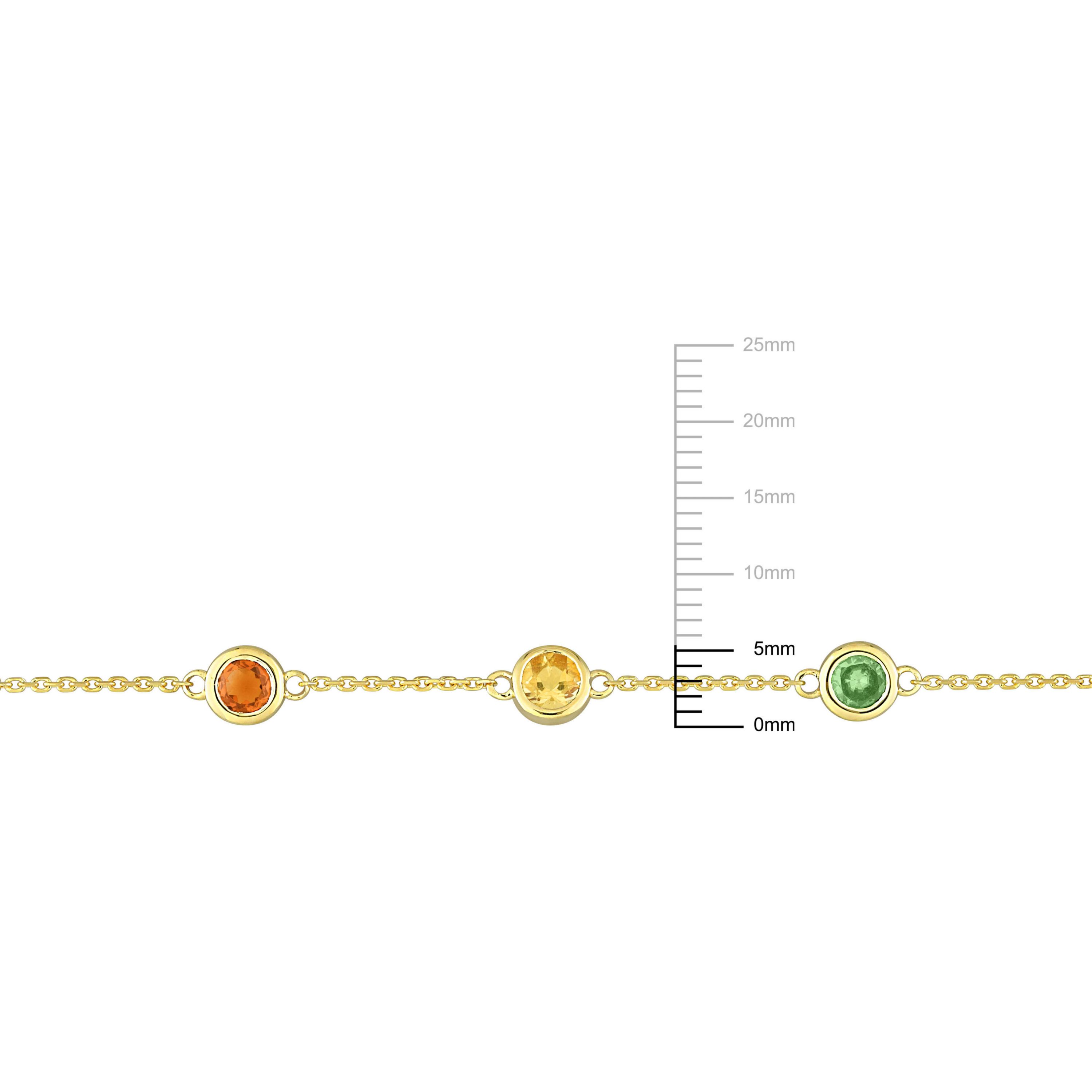 Multi-Gemstones by the Yard Bracelet in 14K Yellow Gold