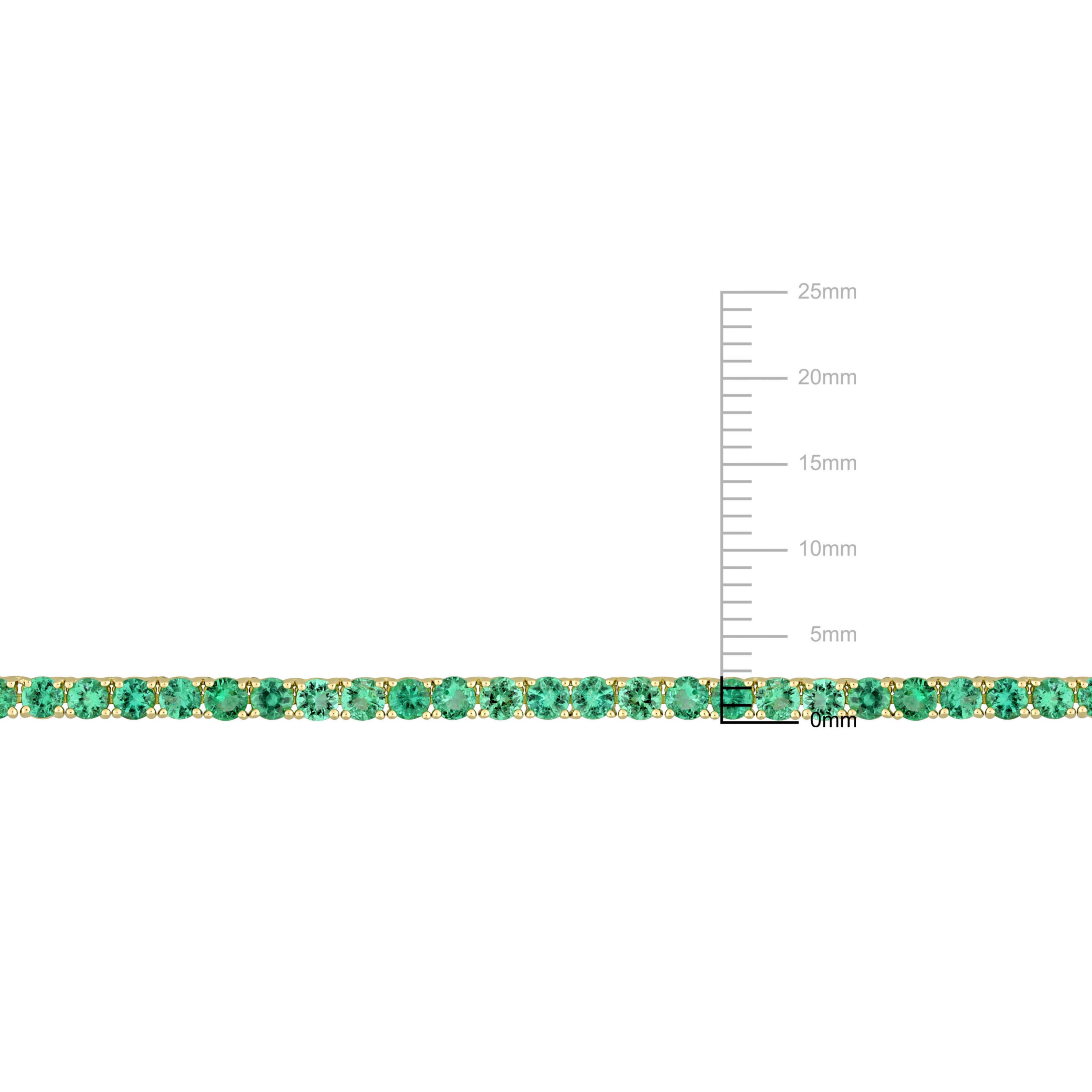 Emerald Tennis Necklace in 14K Yellow Gold