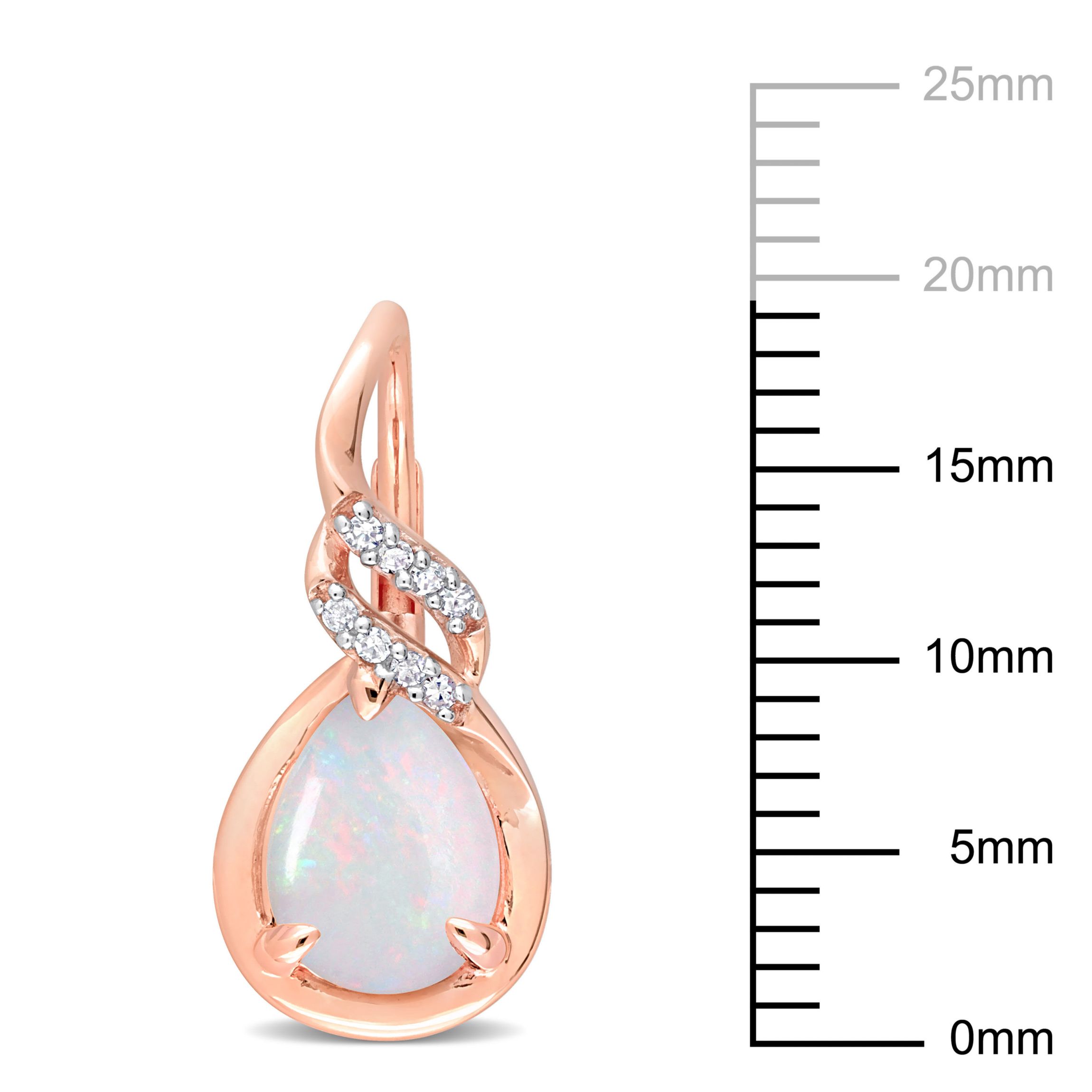 Opal and Diamond Accent Twist Earrings in 10K Rose Gold