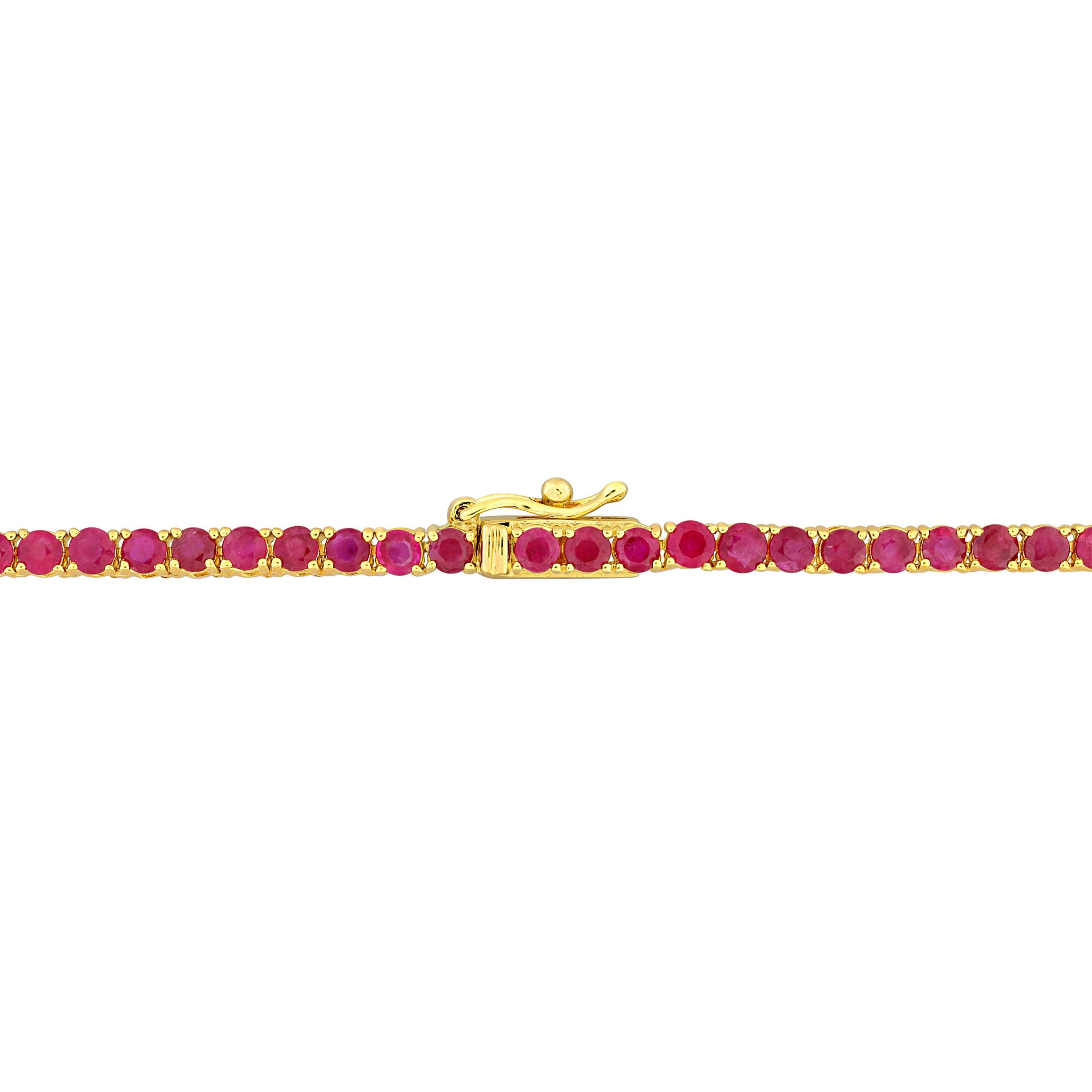 Ruby Tennis Necklace in 14K Yellow Gold