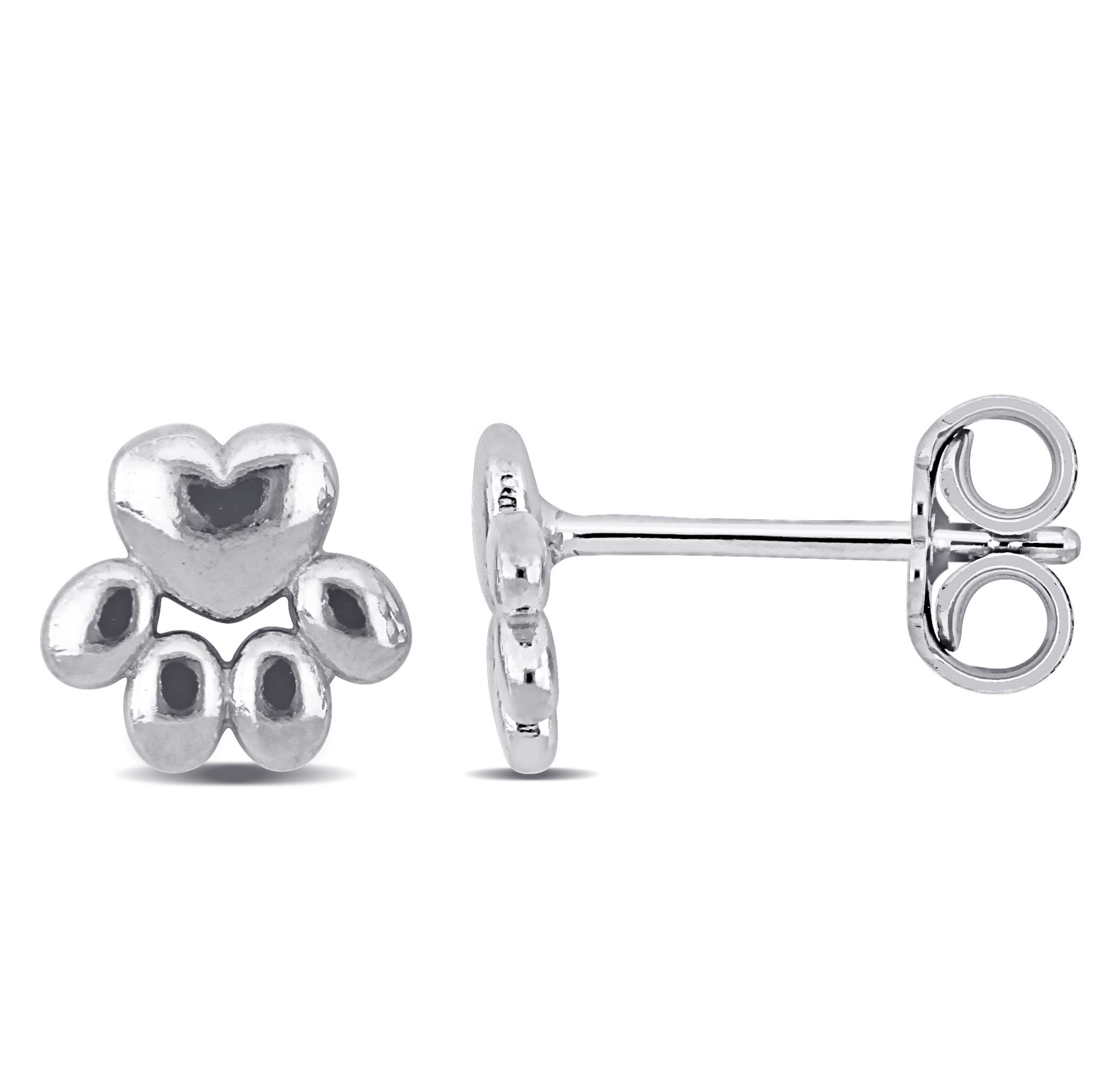 Paw Stud Earrings in Sterling Silver