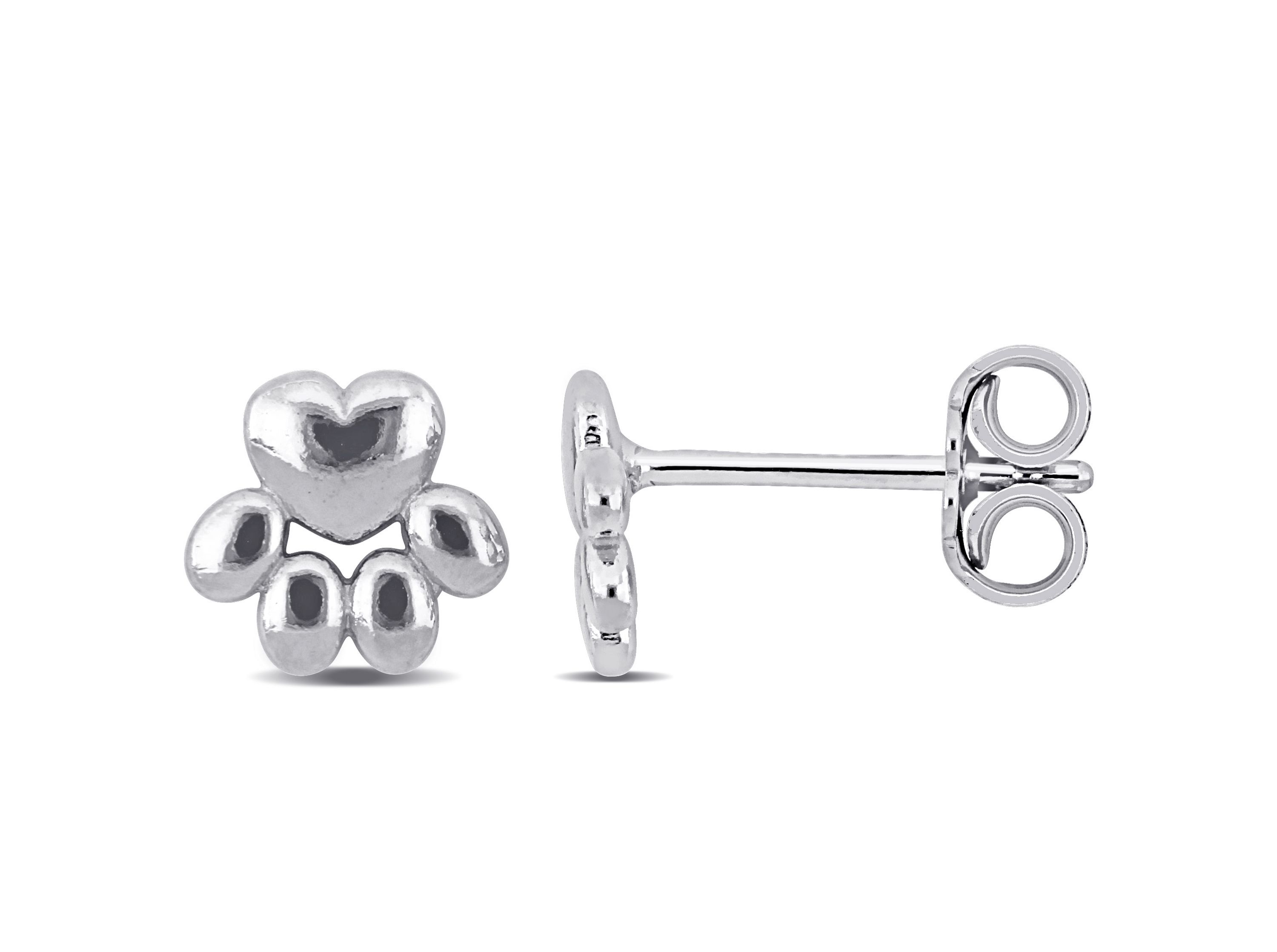 Paw Stud Earrings in Sterling Silver