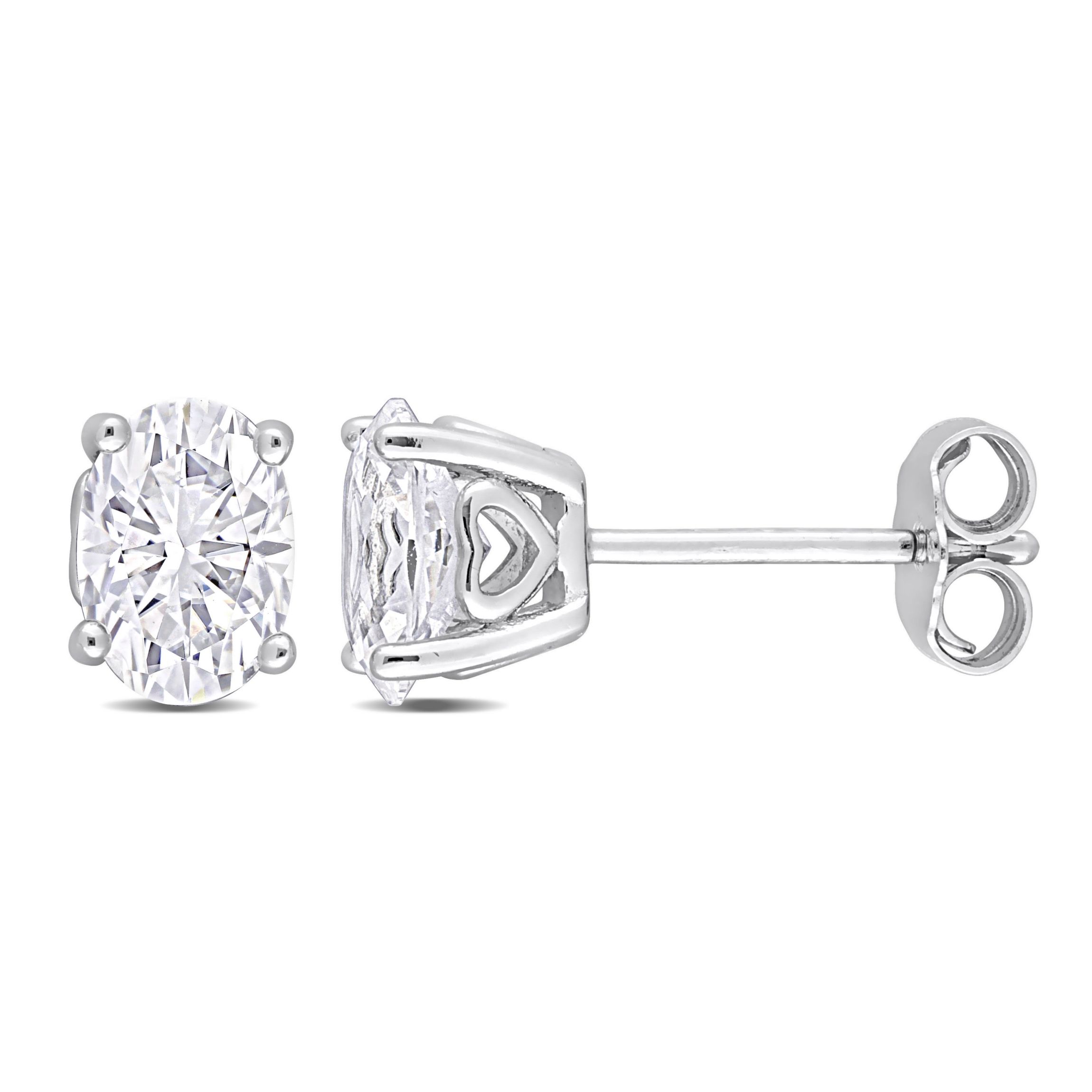 Lab Created Created White Sapphire Stud Earrings in Sterling Silver