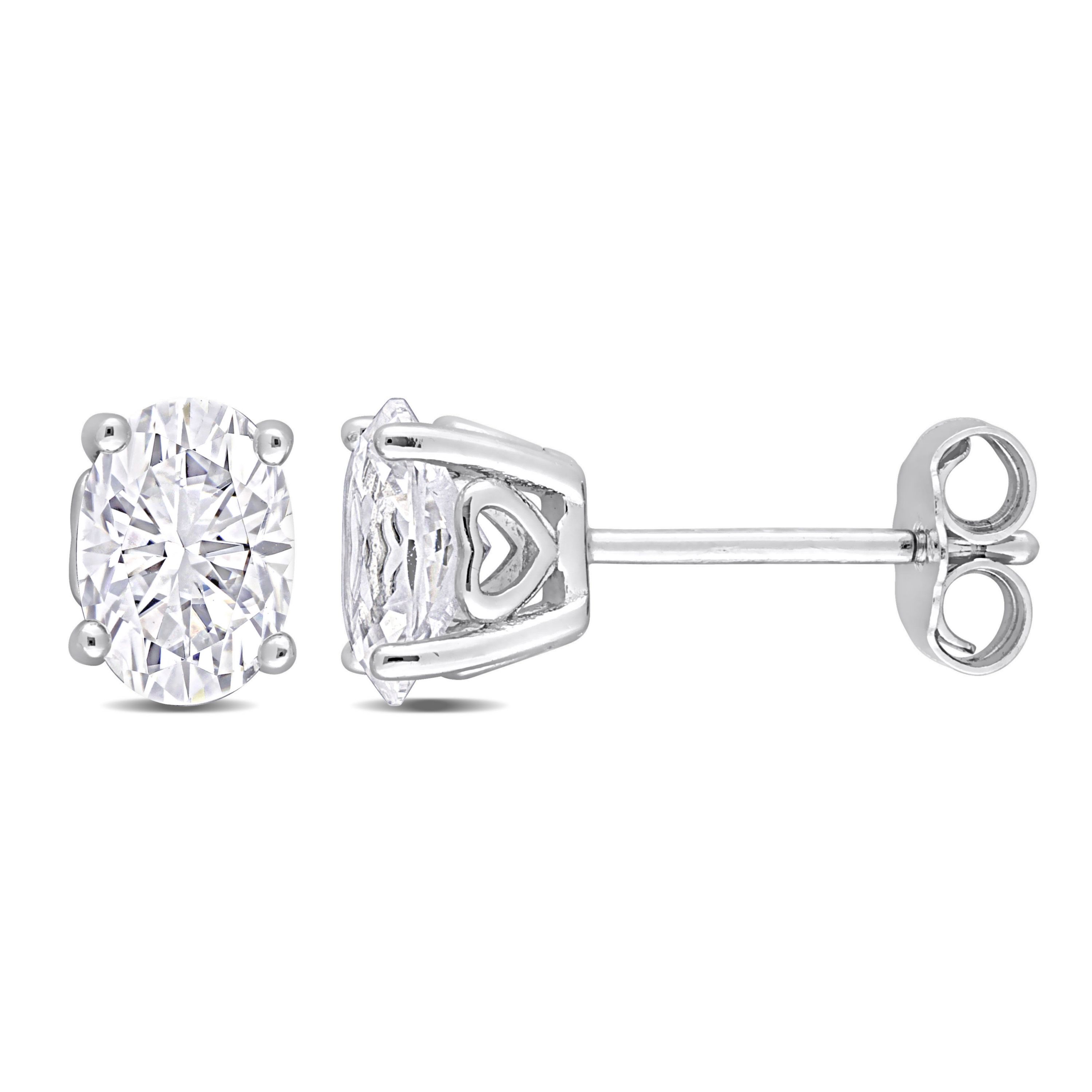 Lab Created Created White Sapphire Stud Earrings in Sterling Silver