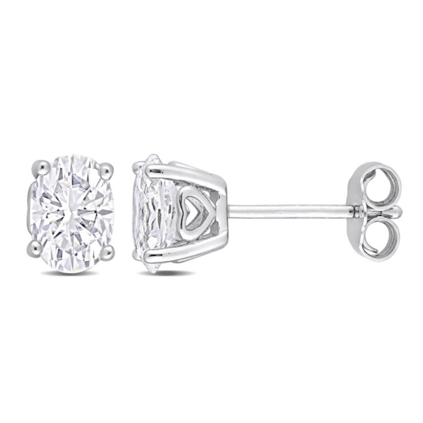 Lab Created Created White Sapphire Stud Earrings in Sterling Silver