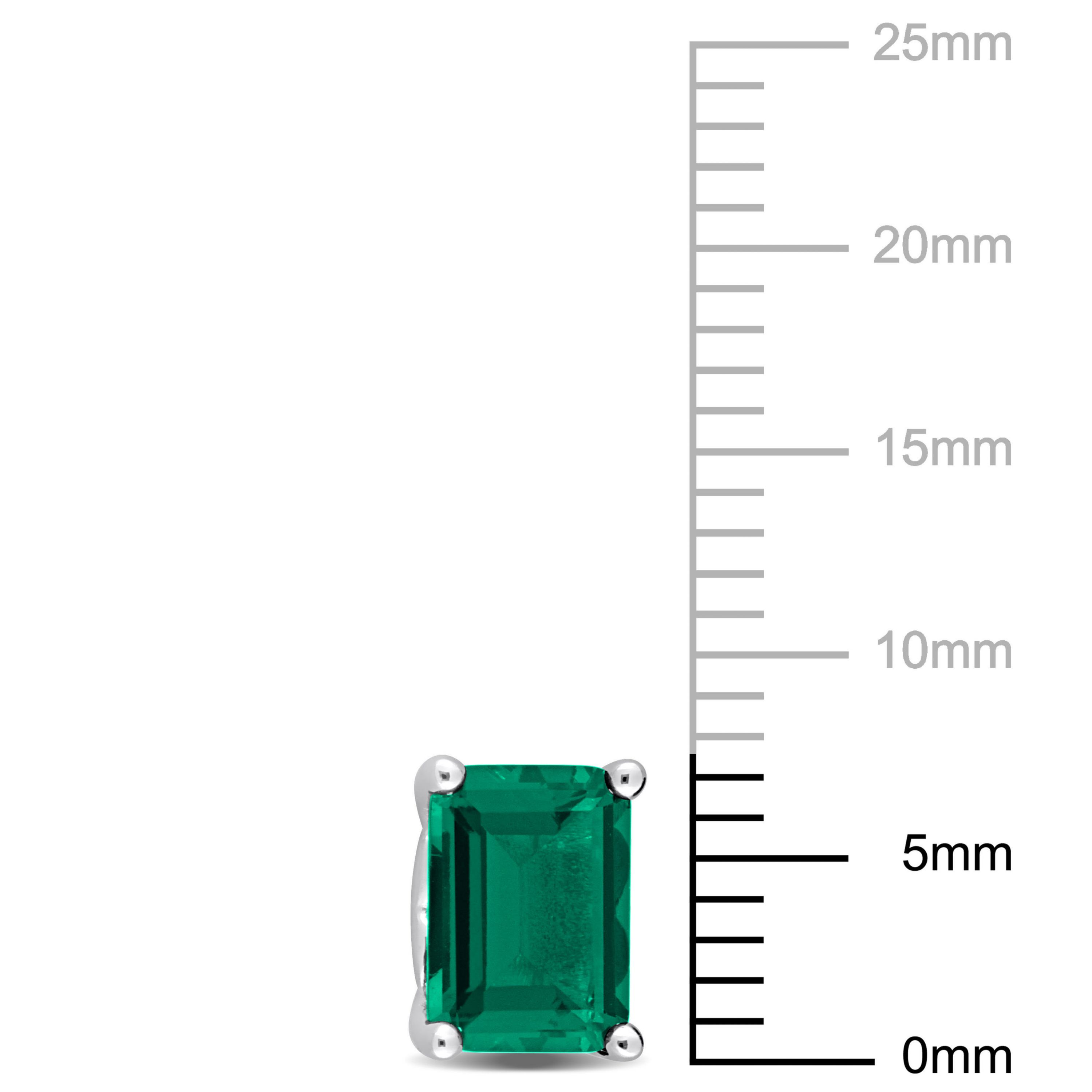 Lab Created Created Emerald Stud Earrings in Sterling Silver