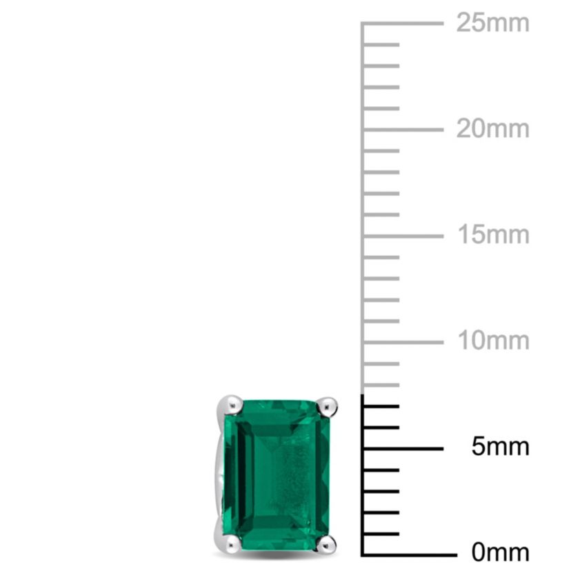 Lab Created Created Emerald Stud Earrings in Sterling Silver