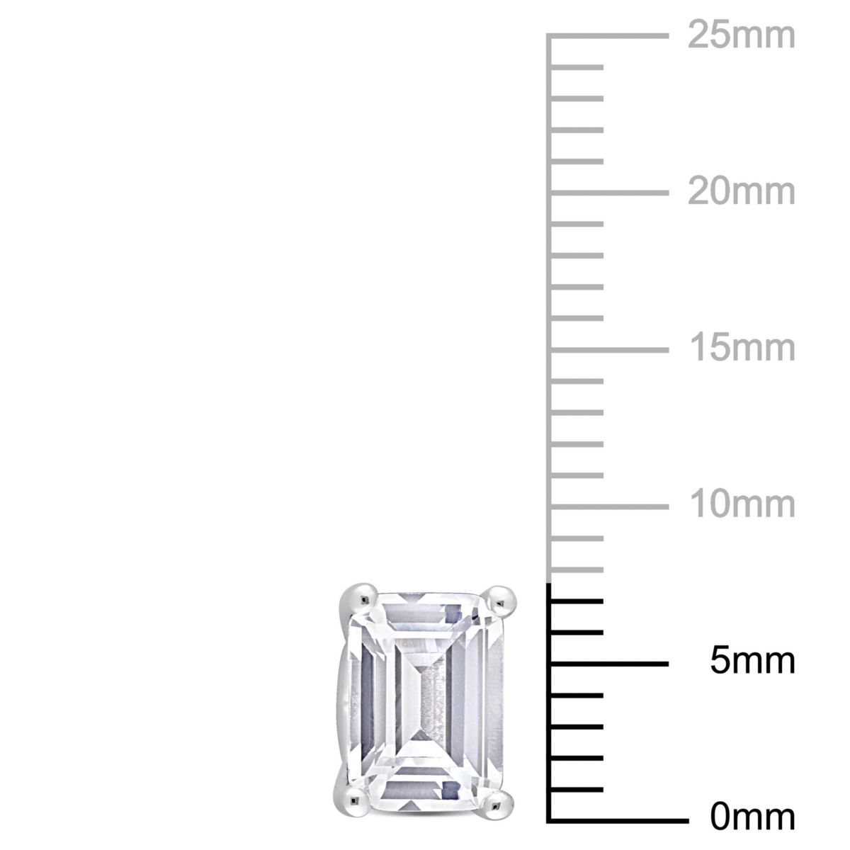 Lab Created Created White Sapphire Stud Earrings in Sterling Silver