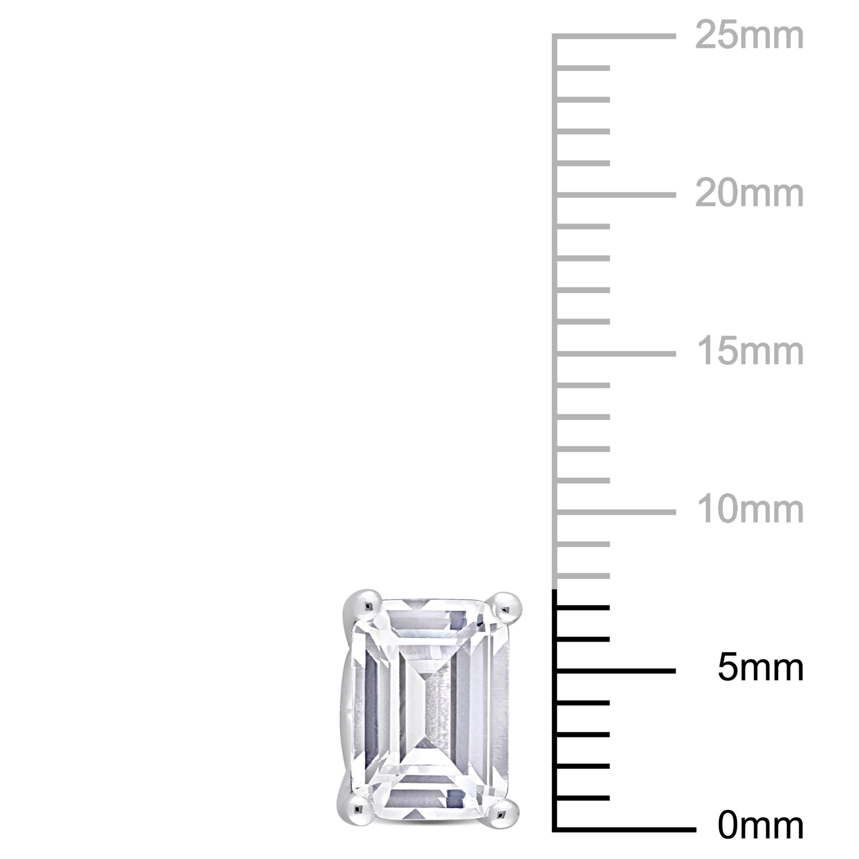 Lab Created Created White Sapphire Stud Earrings in Sterling Silver