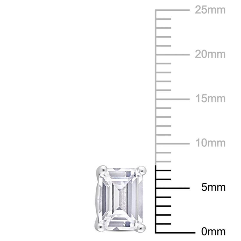 Lab Created Created White Sapphire Stud Earrings in Sterling Silver