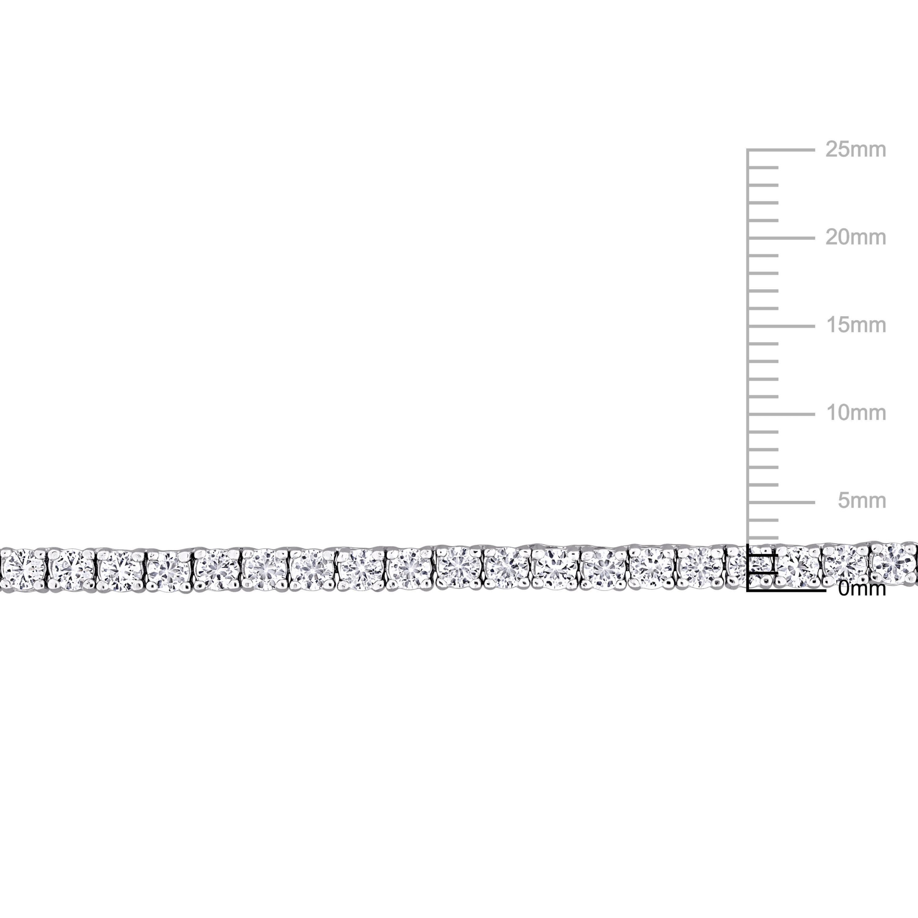 Lab Created Created White Sapphire Tennis Necklace in Sterling Silver