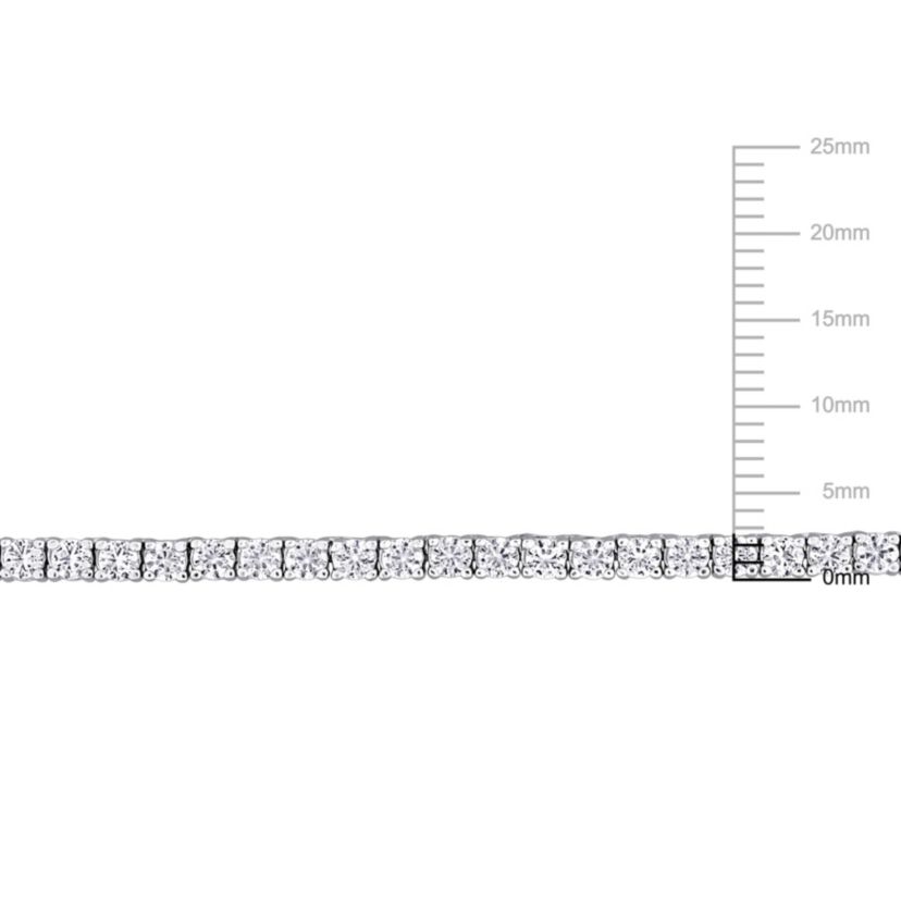 Lab Created Created White Sapphire Tennis Necklace in Sterling Silver