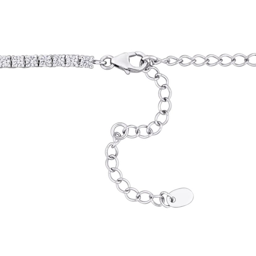 Lab Created Created White Sapphire Tennis Necklace in Sterling Silver