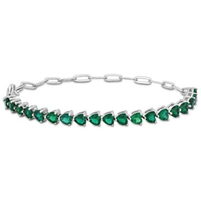 Belk & Co Lab Created Emerald Layerable Tennis Bracelet in Sterling Silver