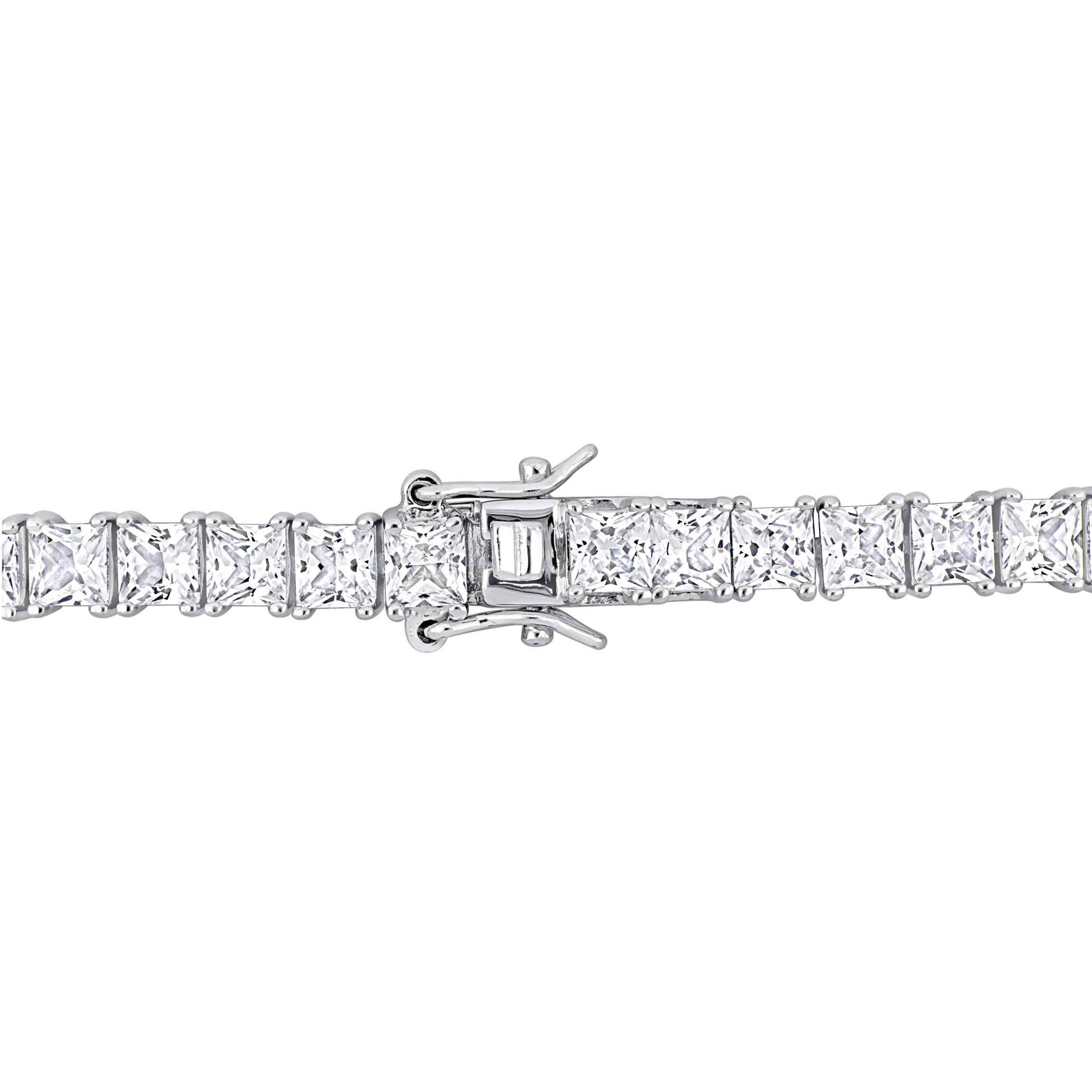 Lab Created Created White Sapphire Tennis Bracelet in Sterling Silver