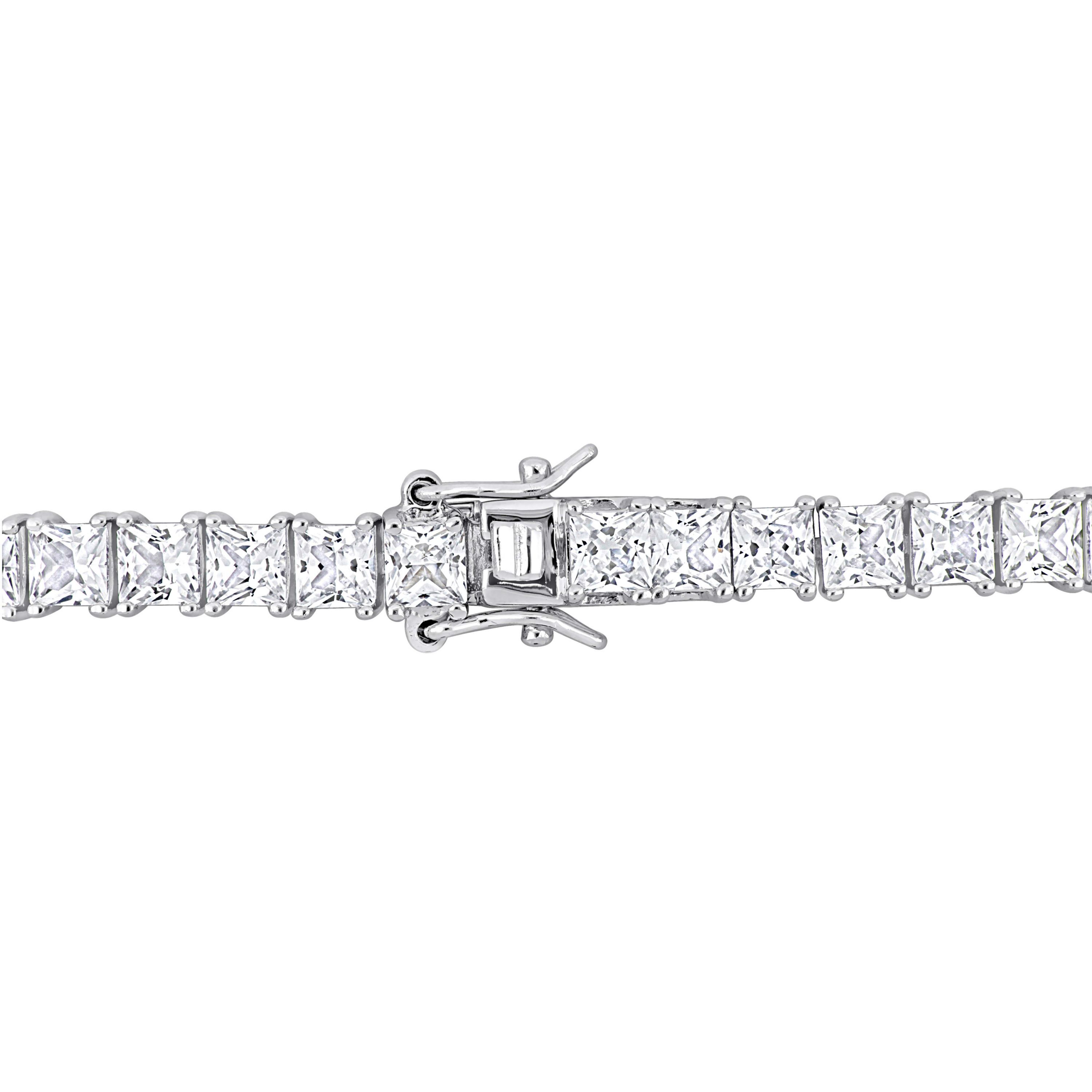 Lab Created Created White Sapphire Tennis Bracelet in Sterling Silver