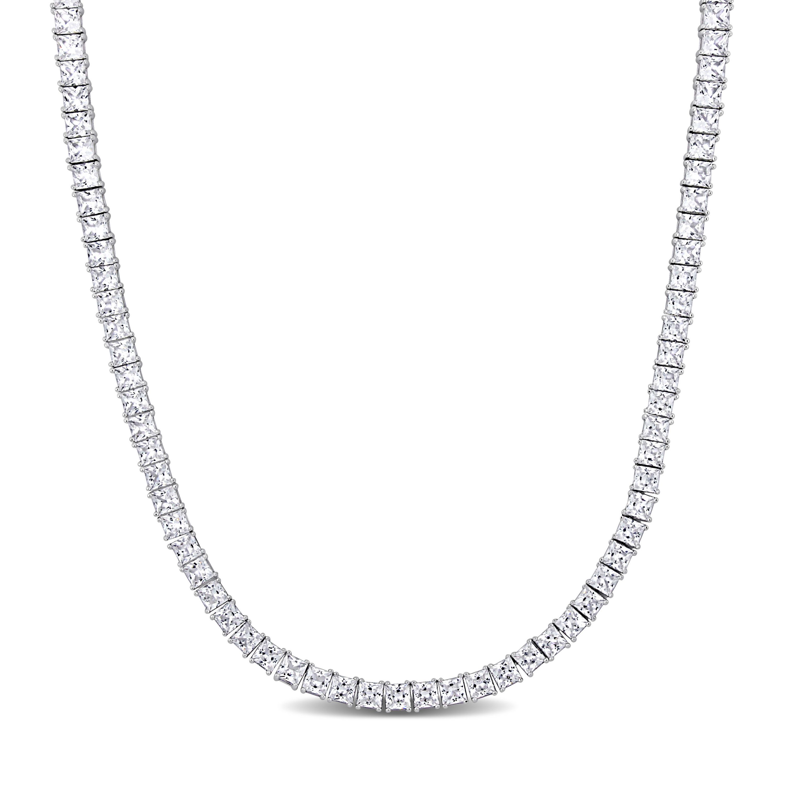 Lab Created Created White Sapphire Necklace in Sterling Silver