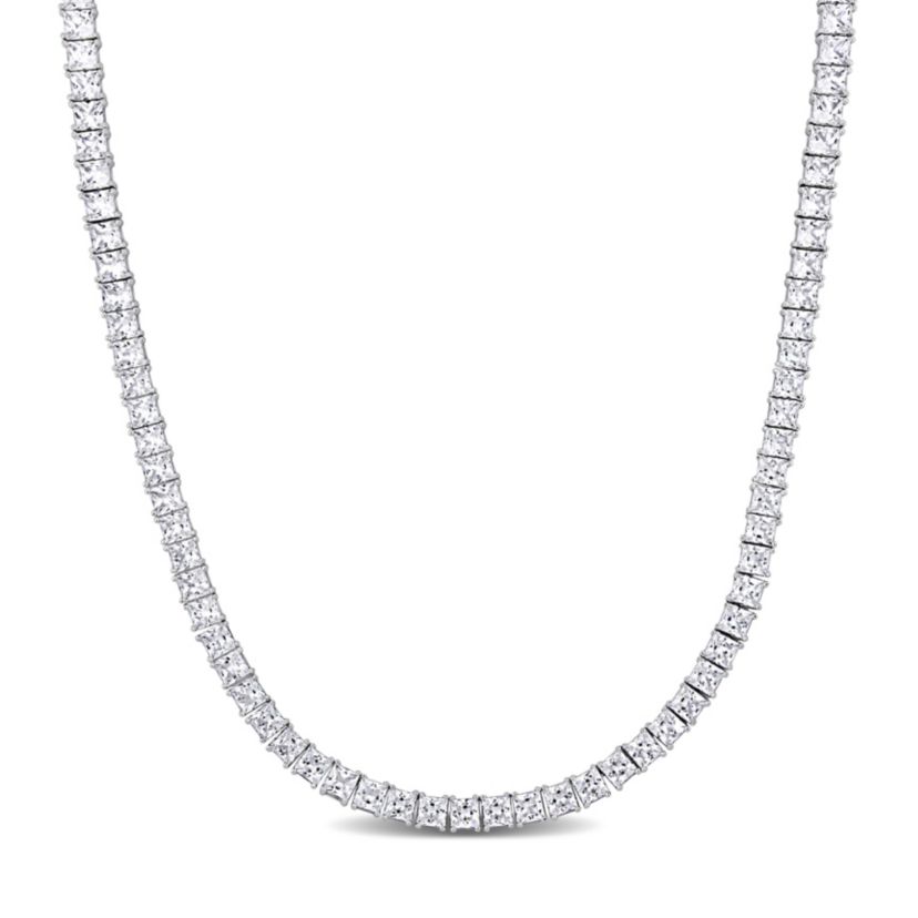 Lab Created Created White Sapphire Necklace in Sterling Silver