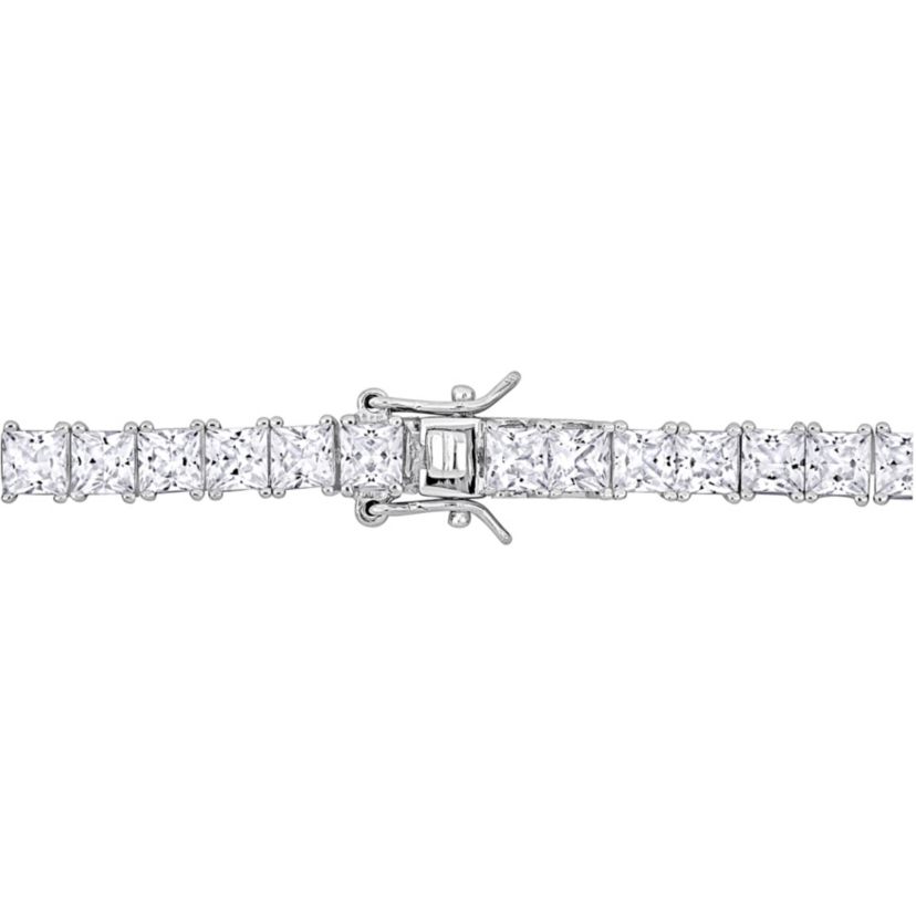 Lab Created Created White Sapphire Necklace in Sterling Silver