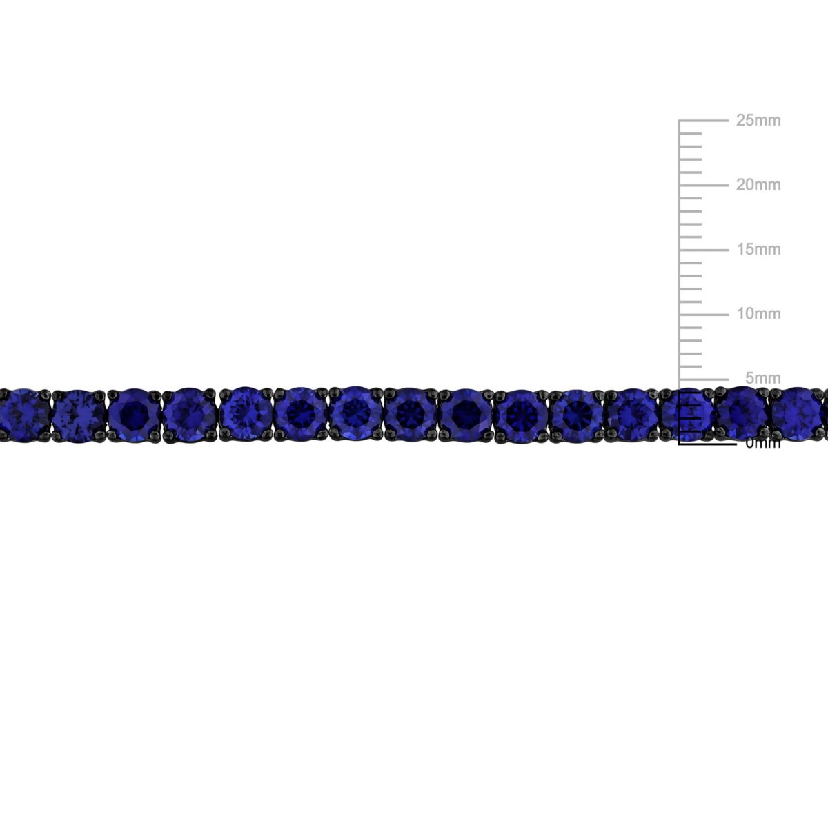 Lab Created Created Blue Sapphire Tennis Bracelet in Black Rhodium Sterling Silver