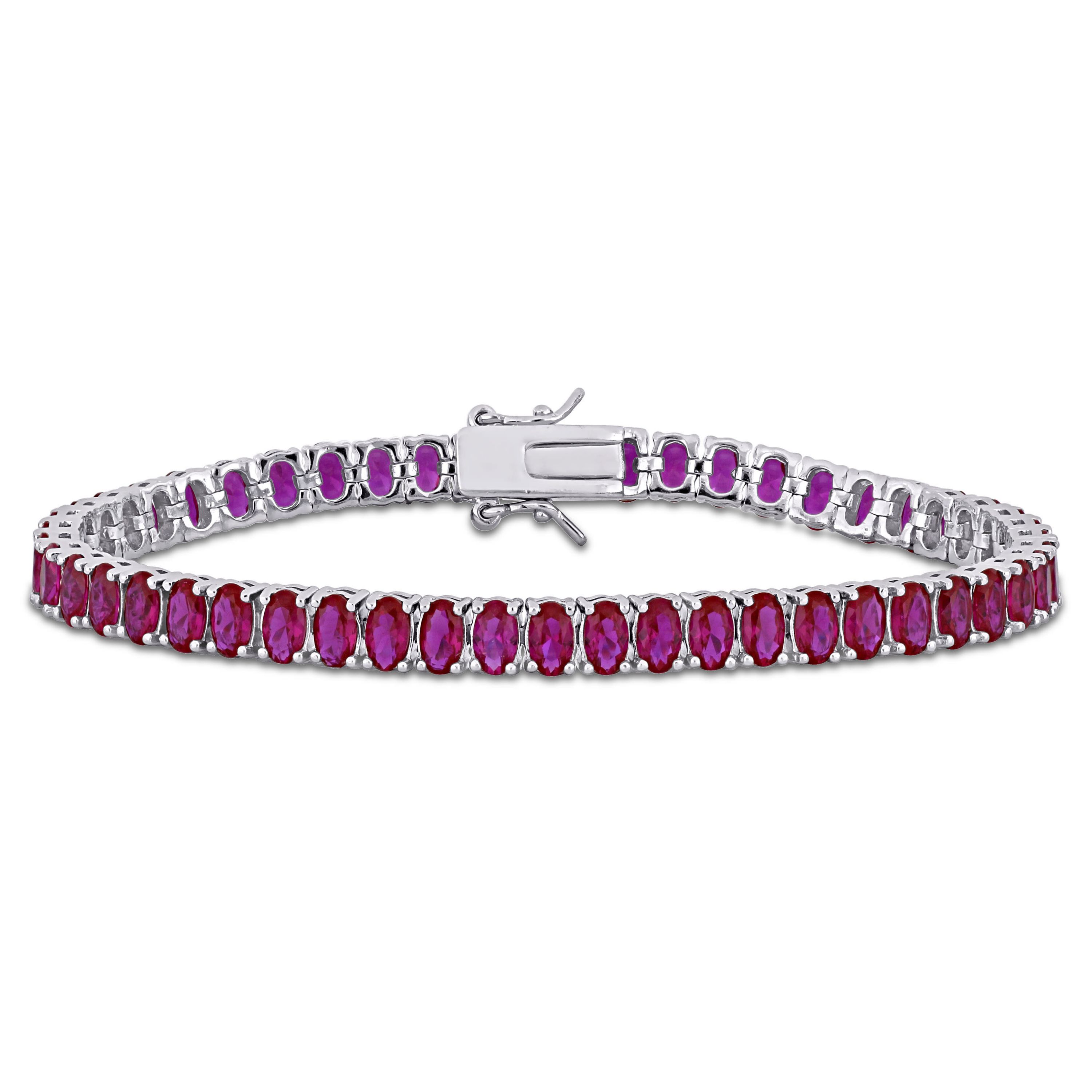 Lab Created Created Ruby Tennis Bracelet in Sterling Silver