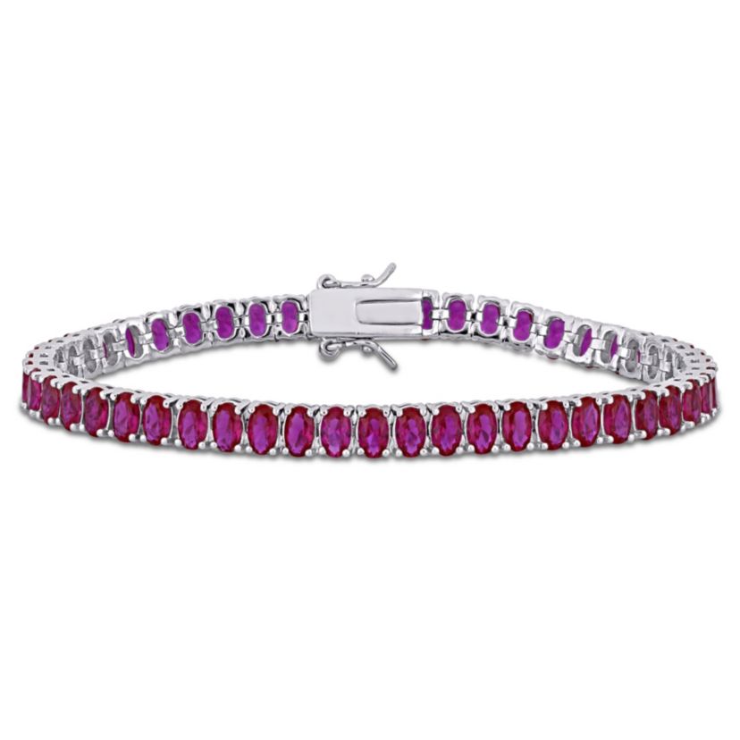 Lab Created Created Ruby Tennis Bracelet in Sterling Silver
