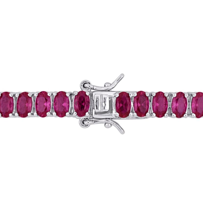 Lab Created Created Ruby Tennis Bracelet in Sterling Silver