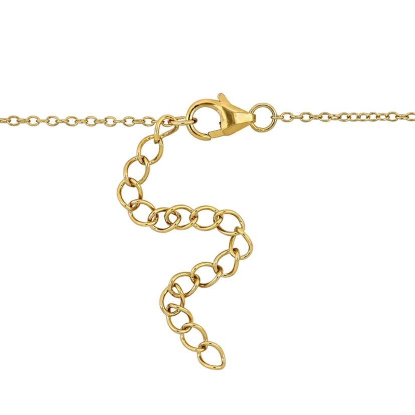 Lab Created Created White Sapphire Necklace in Yellow Plated Sterling Silver