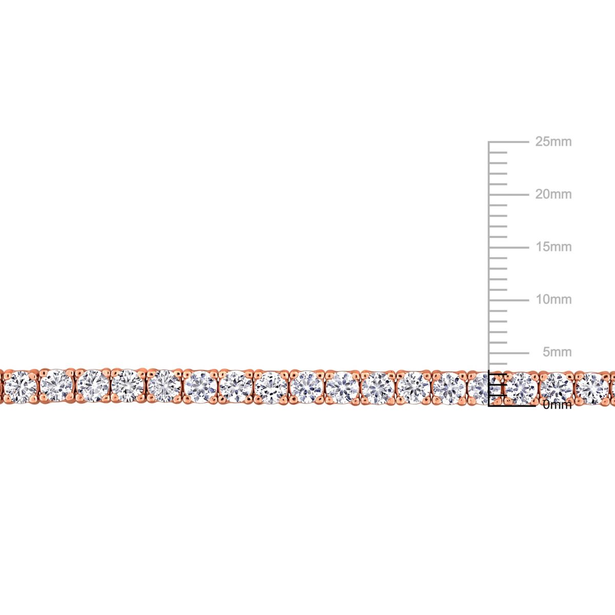 Lab Created Created White Sapphire Tennis Bracelet in Rose Plated Sterling Silver