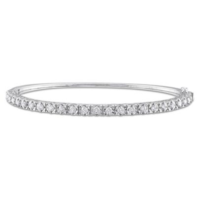 Belk & Co 7/8 ct. t.w. Diamond Bangle in 14K White Gold, 7.5"