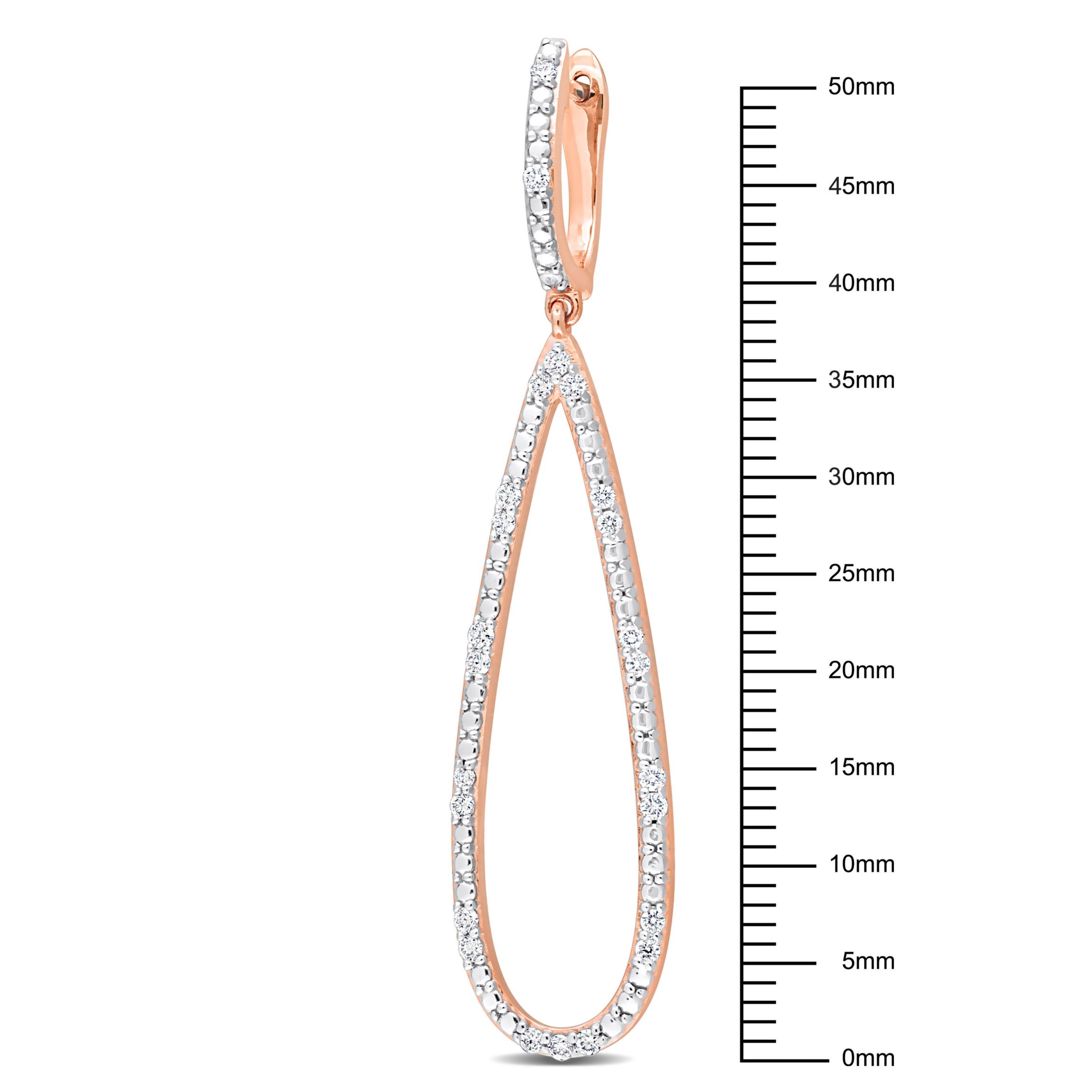 1/2 ct. t.w. Diamond Teardrop Huggie Earrings in 14K Rose Gold