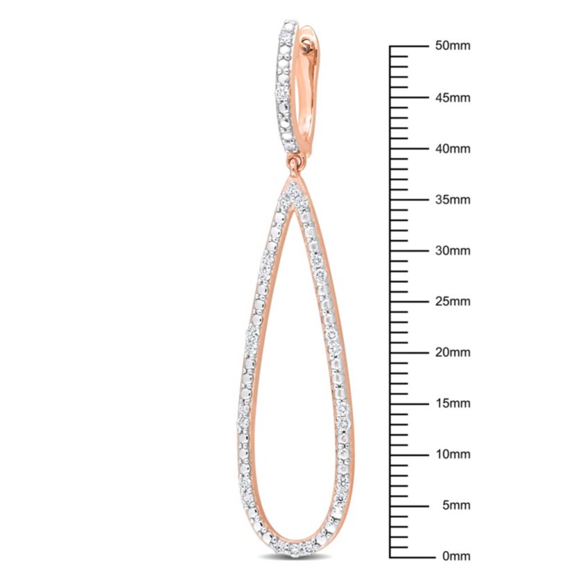 1/2 ct. t.w. Diamond Teardrop Huggie Earrings in 14K Rose Gold