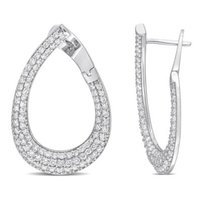 Belk & Co 1.78 ct. t.w. Diamond Open Teardrop Earrings in 14K White Gold