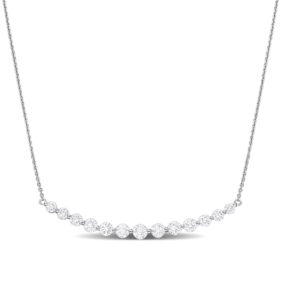2 ct. t.w. Diamond Bar Necklace in 14K White Gold, 18"