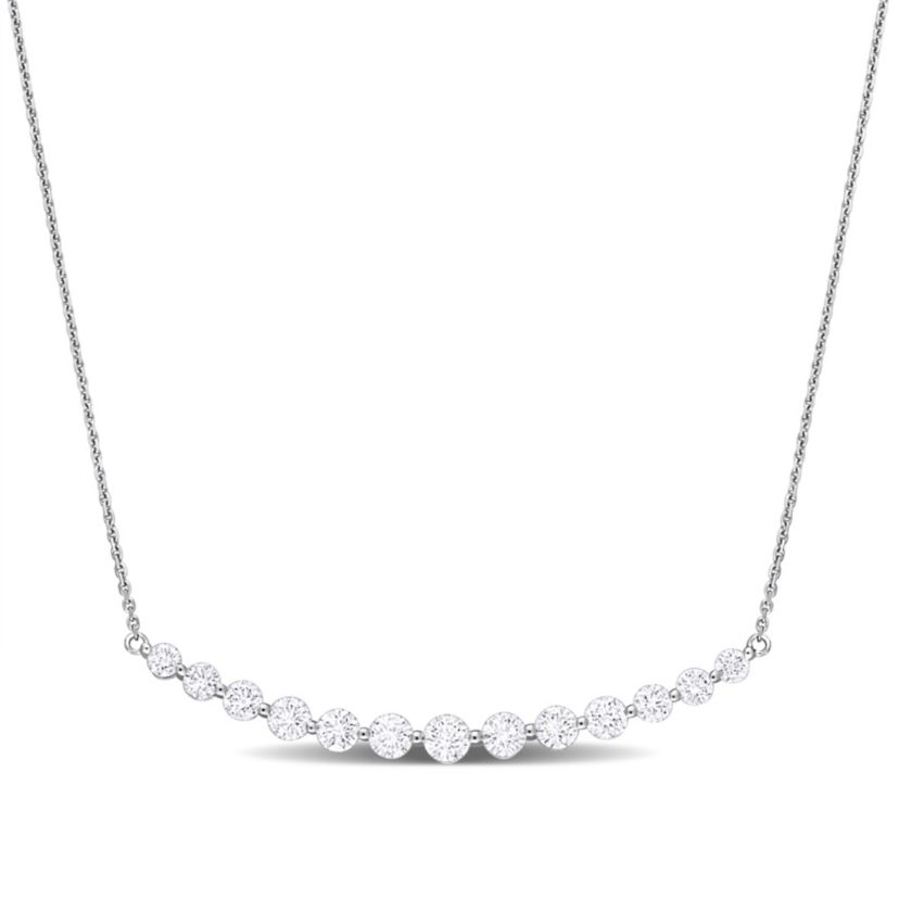 2 ct. t.w. Diamond Bar Necklace in 14K White Gold, 18"