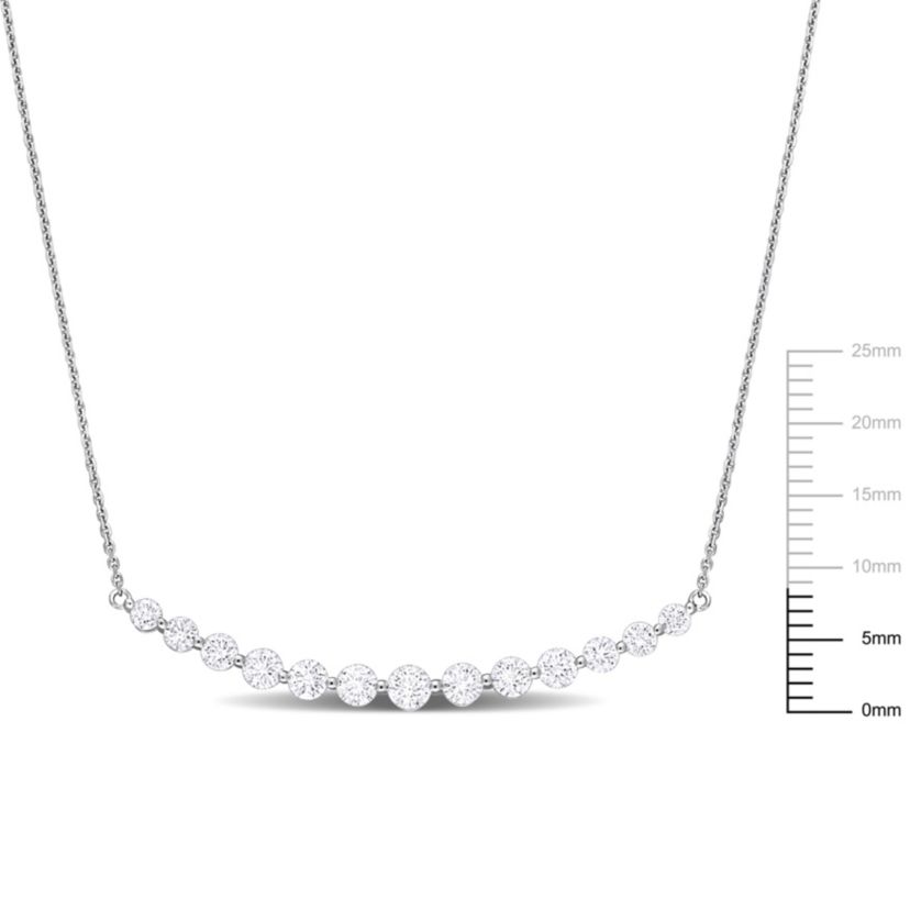 2 ct. t.w. Diamond Bar Necklace in 14K White Gold, 18"