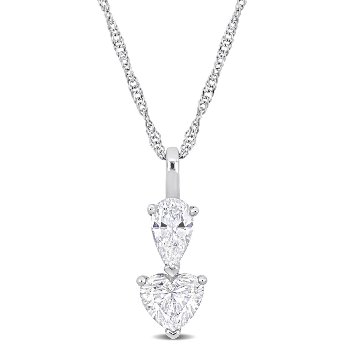 1.13 ct. t.w. Diamond Drop Necklace in 14K White Gold, 18"