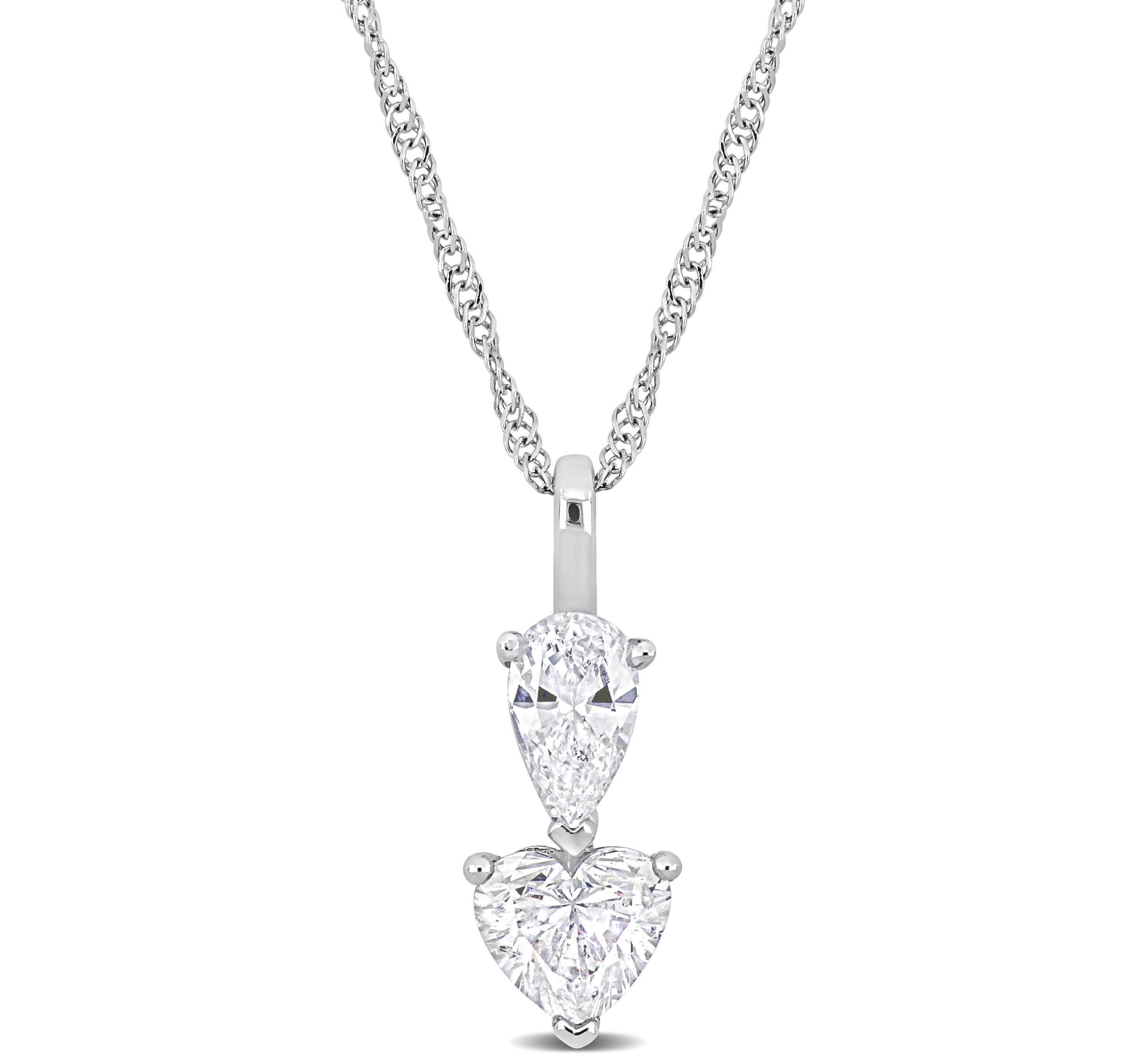 1.13 ct. t.w. Diamond Drop Necklace in 14K White Gold, 18"