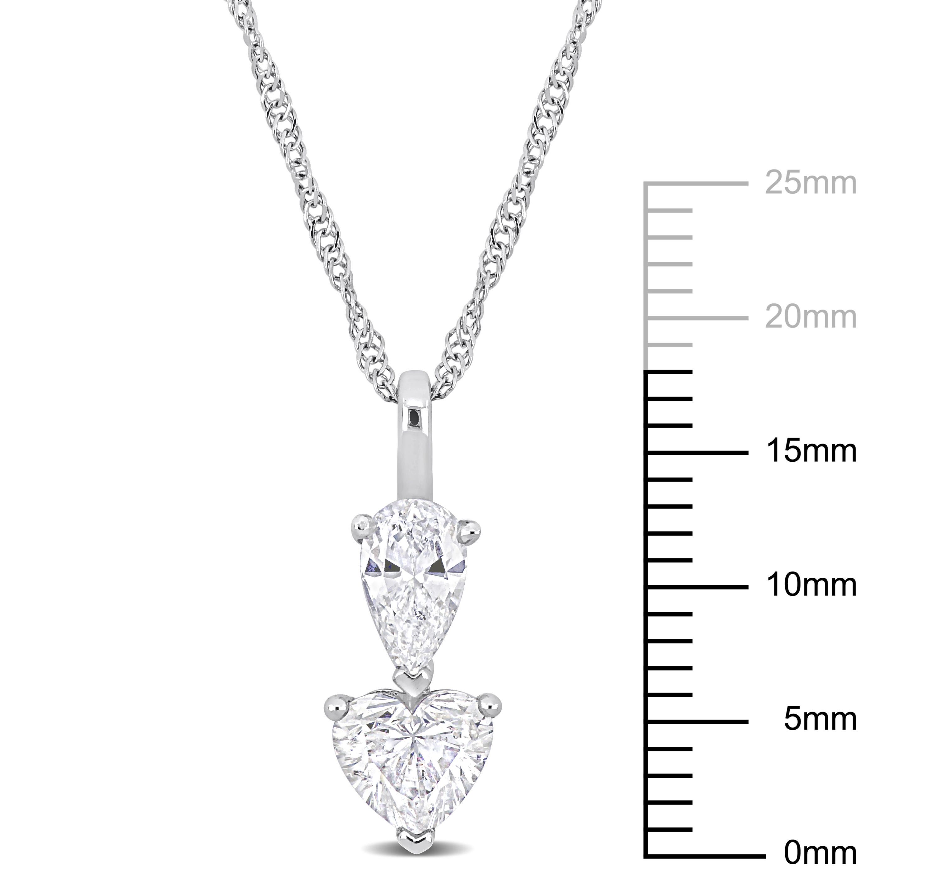 1.13 ct. t.w. Diamond Drop Necklace in 14K White Gold, 18"