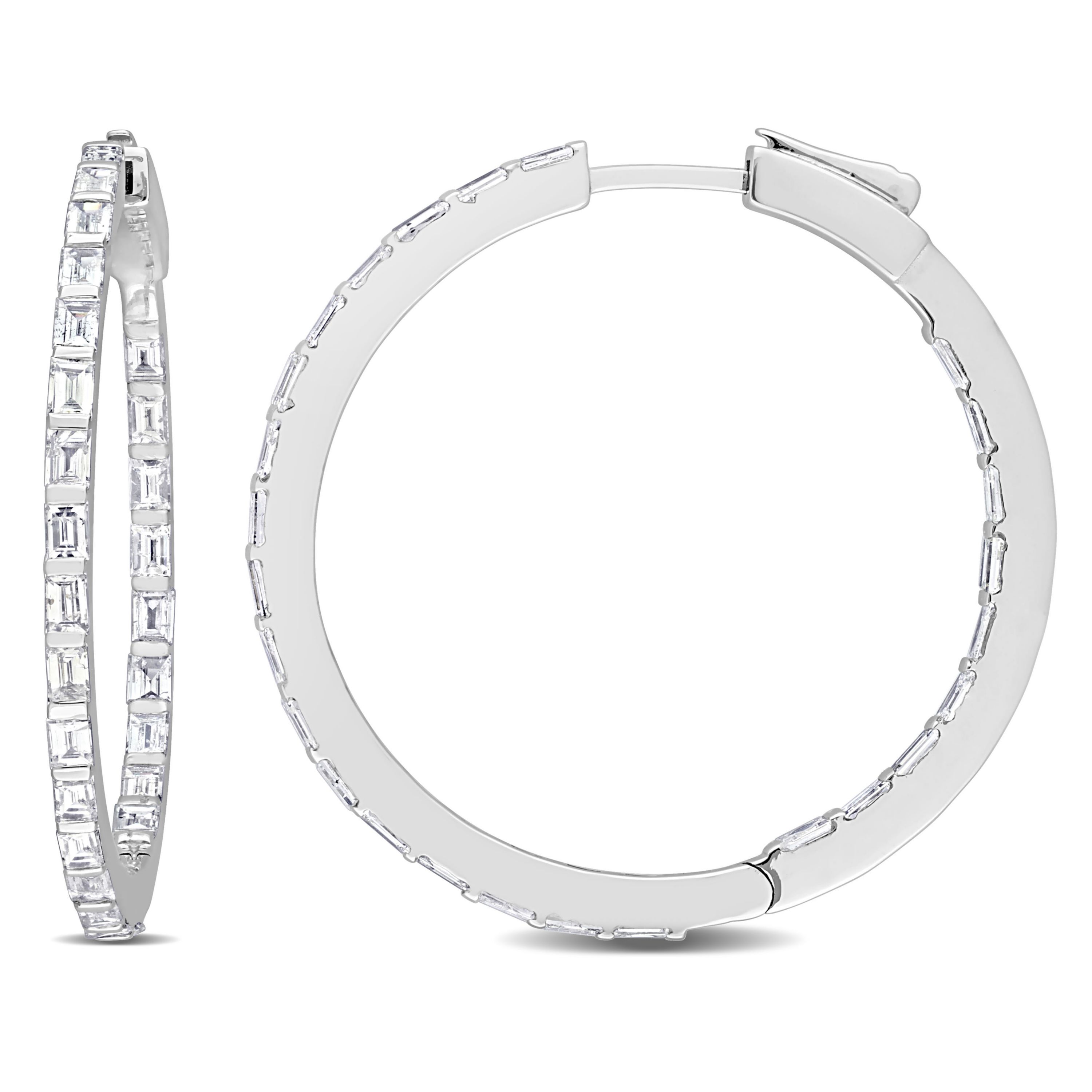 2.08 ct. t.w. Diamond Inside-Outside Hoop Earrings in 14K White Gold