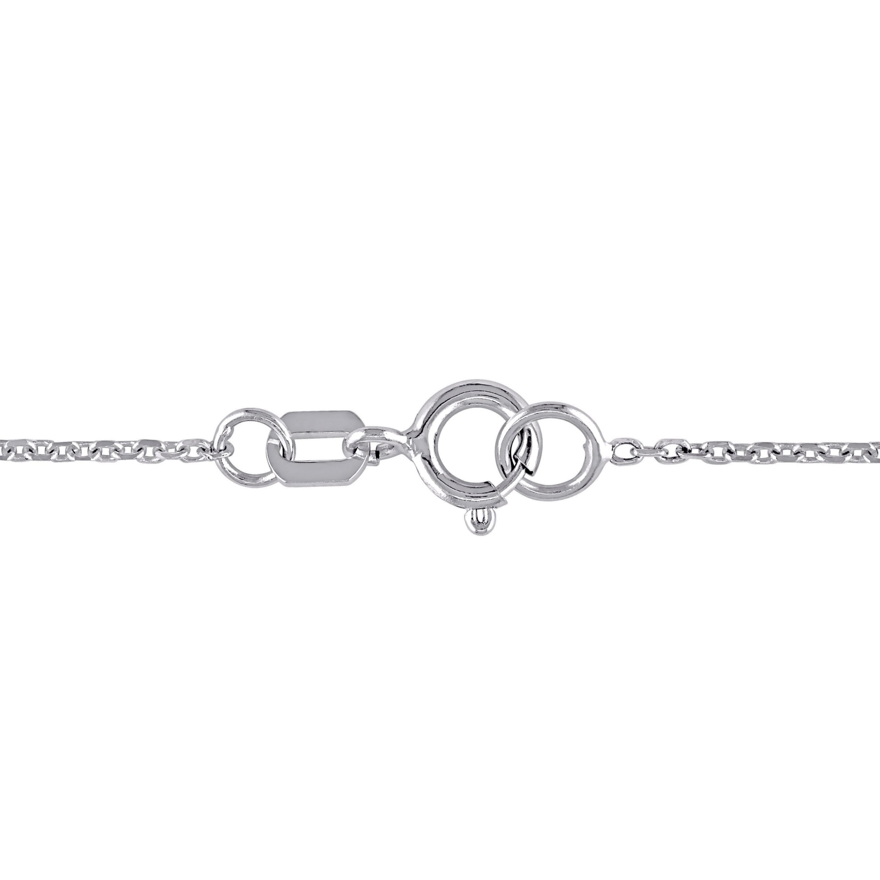 1/6 ct. t.w. Diamond Floral Station Necklace in 14K White Gold, 16"