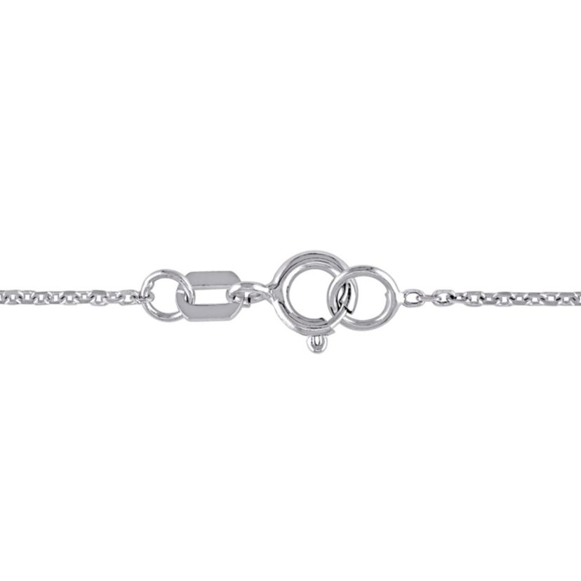 1/6 ct. t.w. Diamond Floral Station Necklace in 14K White Gold, 16"