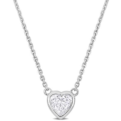 Belk & Co 1/2 ct. t.w. Diamond Solitaire Drop Necklace in 14K White Gold, 17"