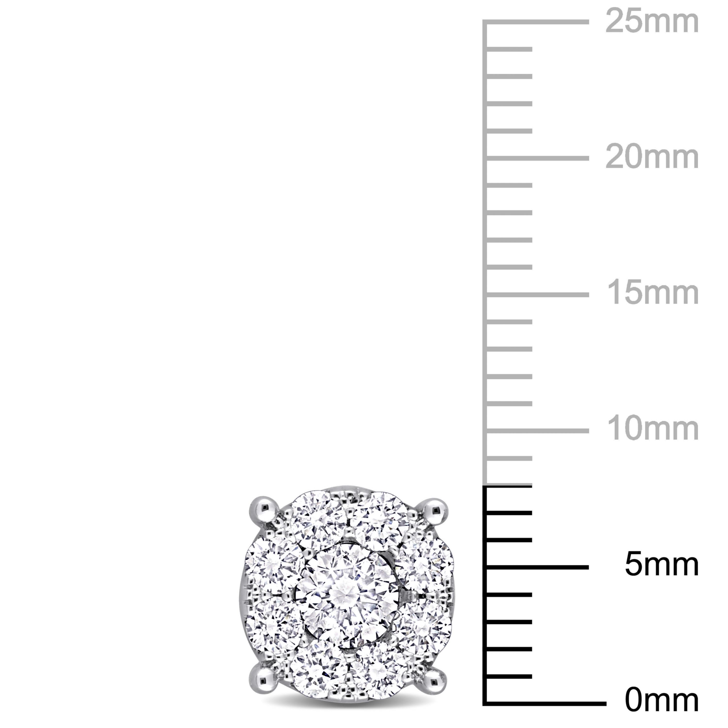 1.14 ct. t.w. Diamond Halo Stud Earrings in 14K White Gold