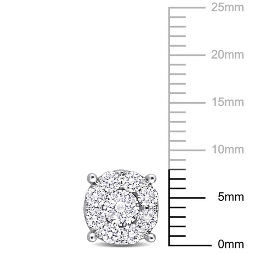 1.14 ct. t.w. Diamond Halo Stud Earrings in 14K White Gold