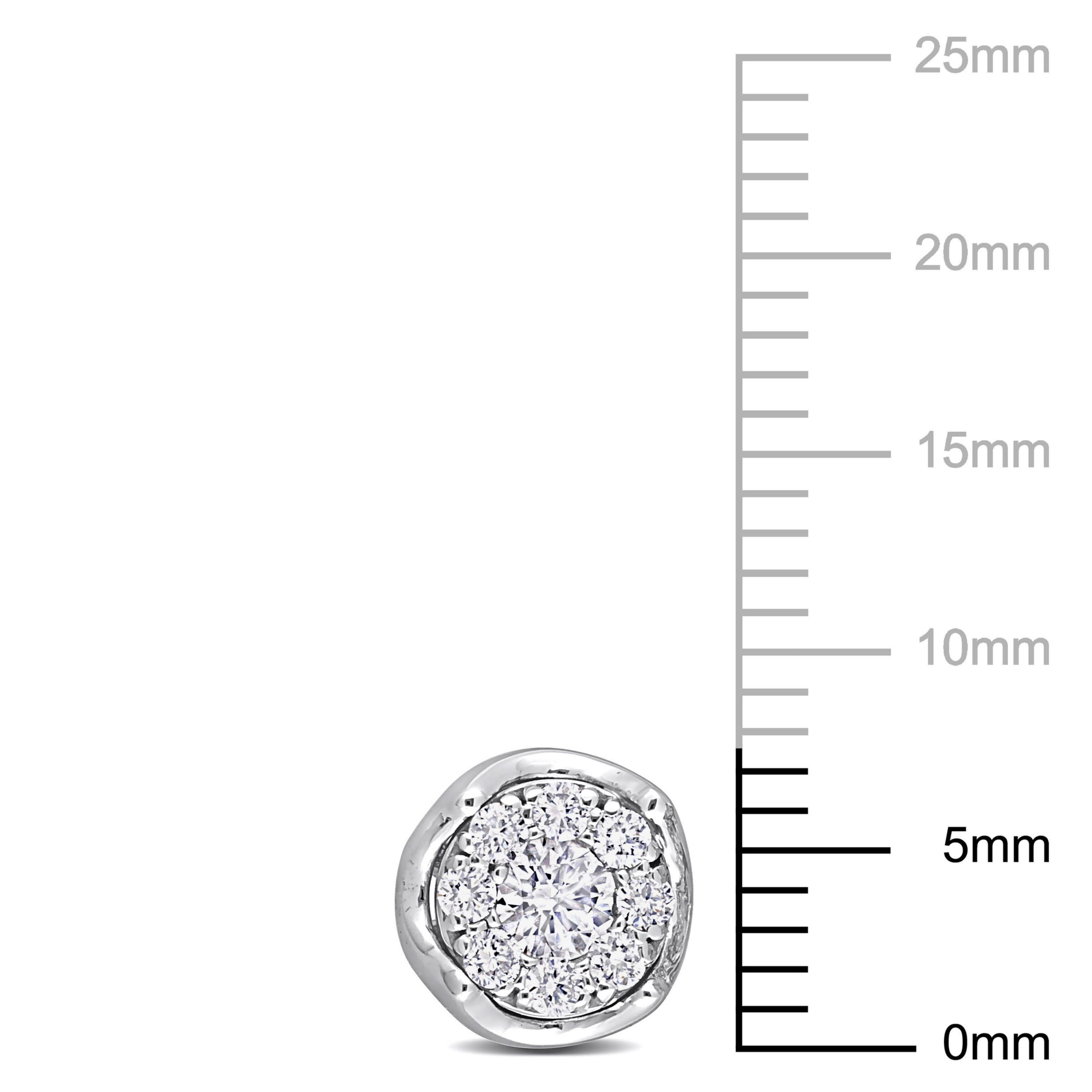1/2 ct. t.w. Diamond Halo Stud Earrings in 14K White Gold