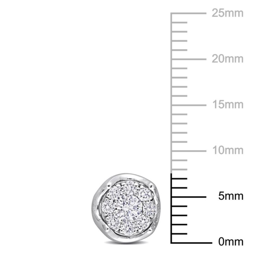 1/2 ct. t.w. Diamond Halo Stud Earrings in 14K White Gold